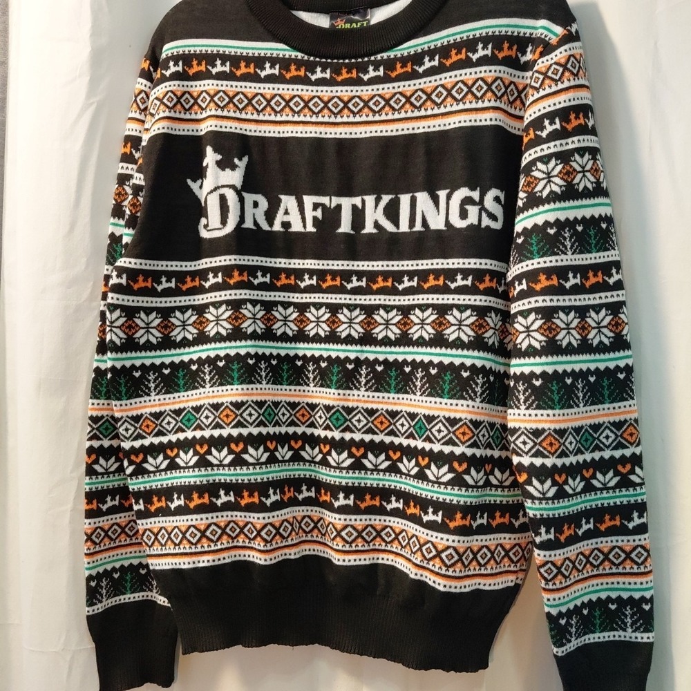 DraftKings "Ugly" Christmas‎ Sweater Men's Large  Holiday Sports Betting